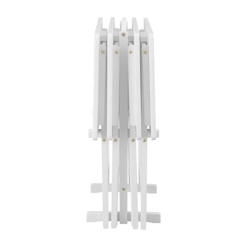 Porch & Den Laflin Traditionelles 5-teiliges Tablett-Tisch-Set aus Massivholz