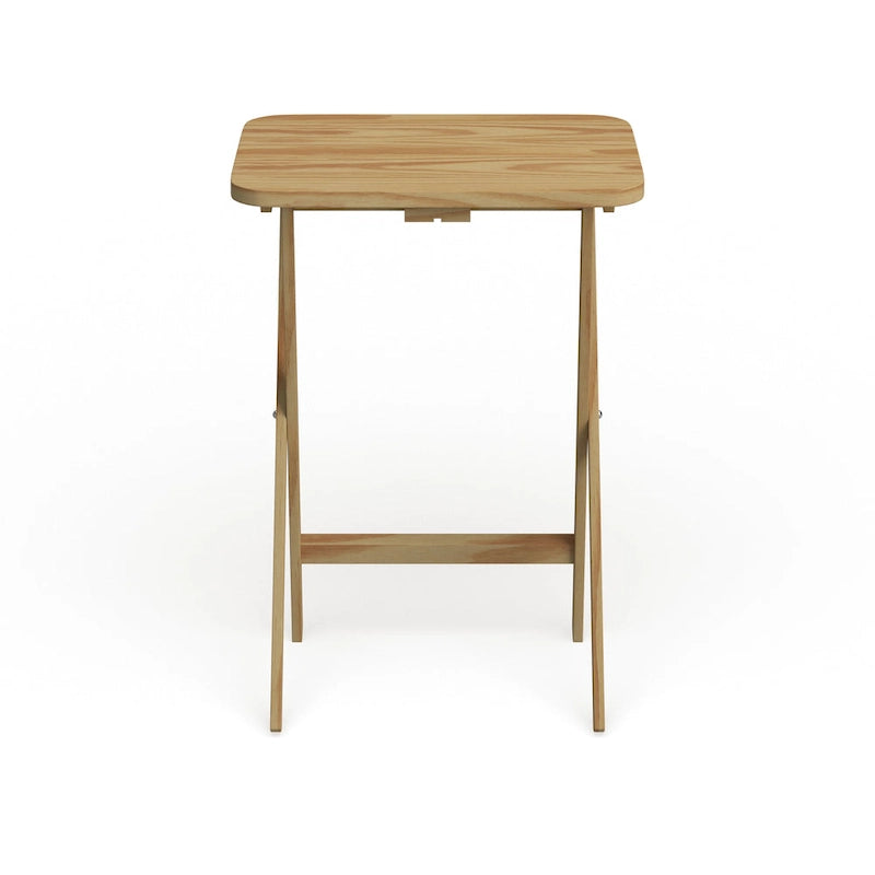 Porch & Den Laflin Traditionelles 5-teiliges Tablett-Tisch-Set aus Massivholz