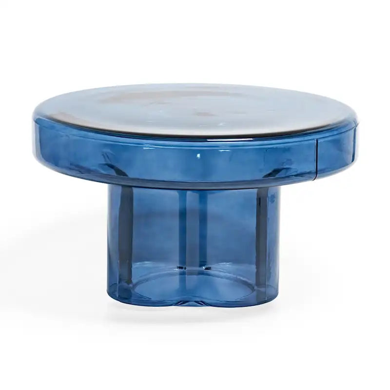 Moderner Künstlerischer Blumen Glas Runder Couchtisch Beistelltisch