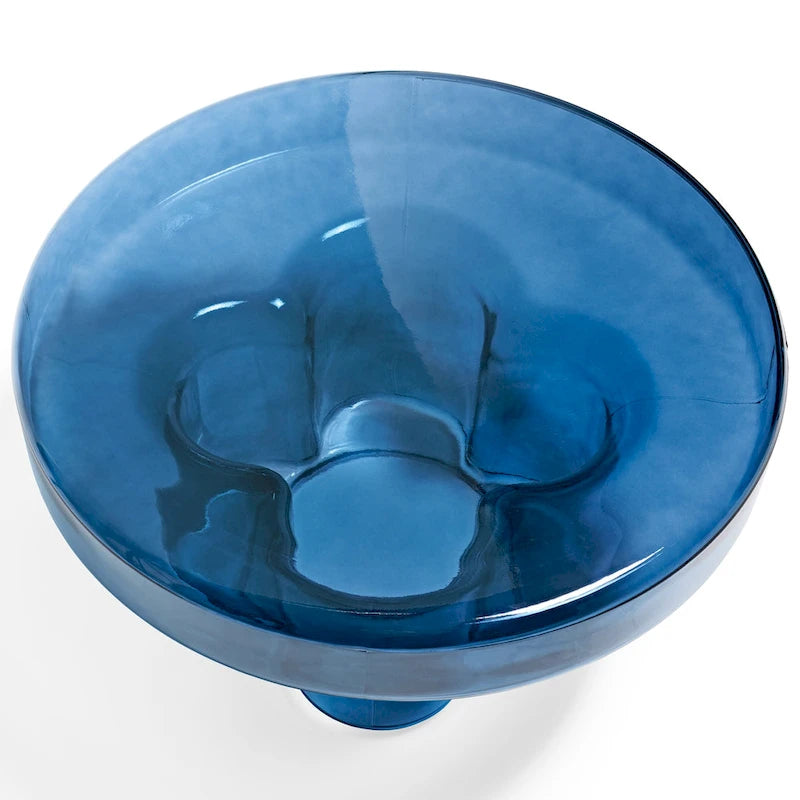 Moderner Künstlerischer Blumen Glas Runder Couchtisch Beistelltisch