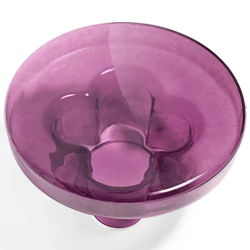 Moderner Künstlerischer Blumen Glas Runder Couchtisch Beistelltisch