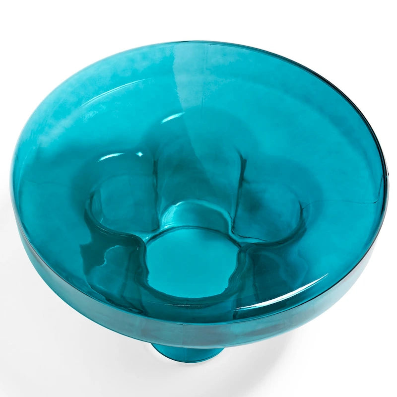 Moderner Künstlerischer Blumen Glas Runder Couchtisch Beistelltisch