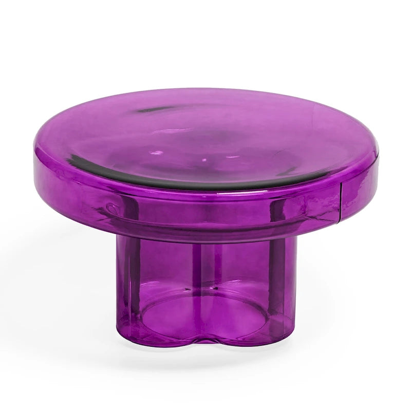 Moderner Künstlerischer Blumen Glas Runder Couchtisch Beistelltisch