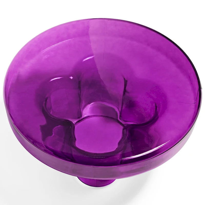 Moderner Künstlerischer Blumen Glas Runder Couchtisch Beistelltisch