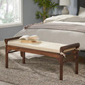 Nelson Rustic Akazienholzbank mit Kissen von Christopher Knight Home
