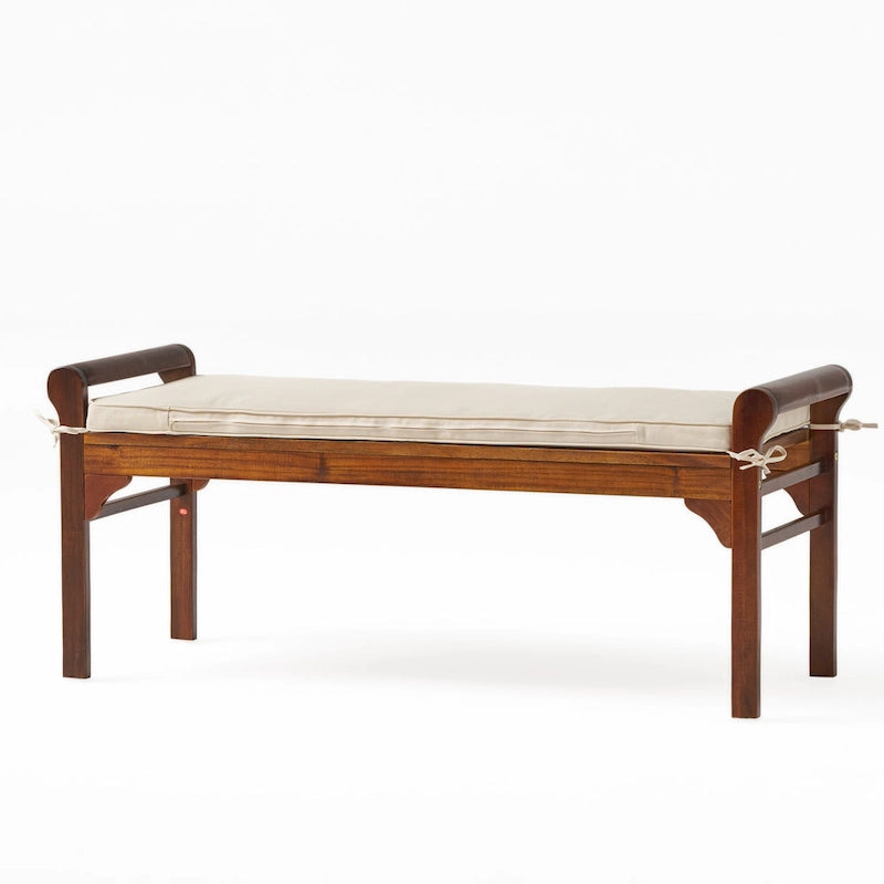 Nelson Rustic Akazienholzbank mit Kissen von Christopher Knight Home