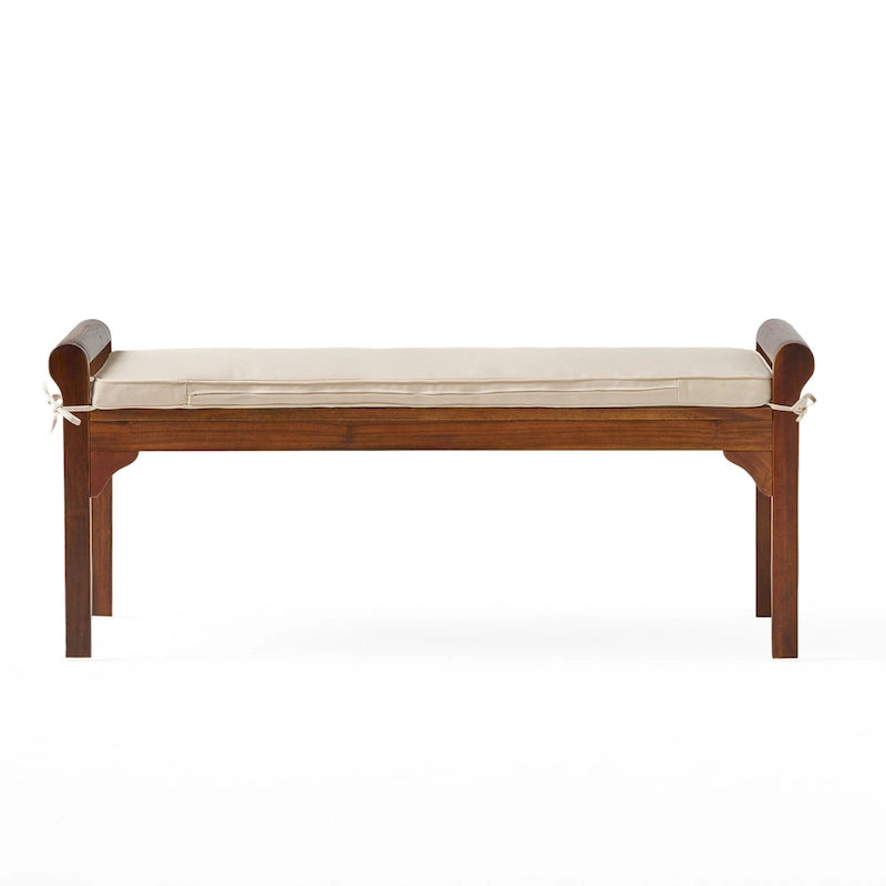 Nelson Rustic Akazienholzbank mit Kissen von Christopher Knight Home