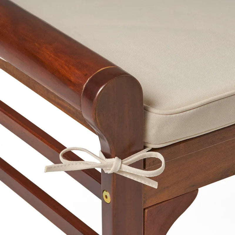 Nelson Rustic Akazienholzbank mit Kissen von Christopher Knight Home