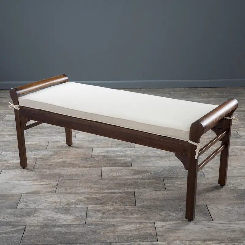 Nelson Rustic Akazienholzbank mit Kissen von Christopher Knight Home