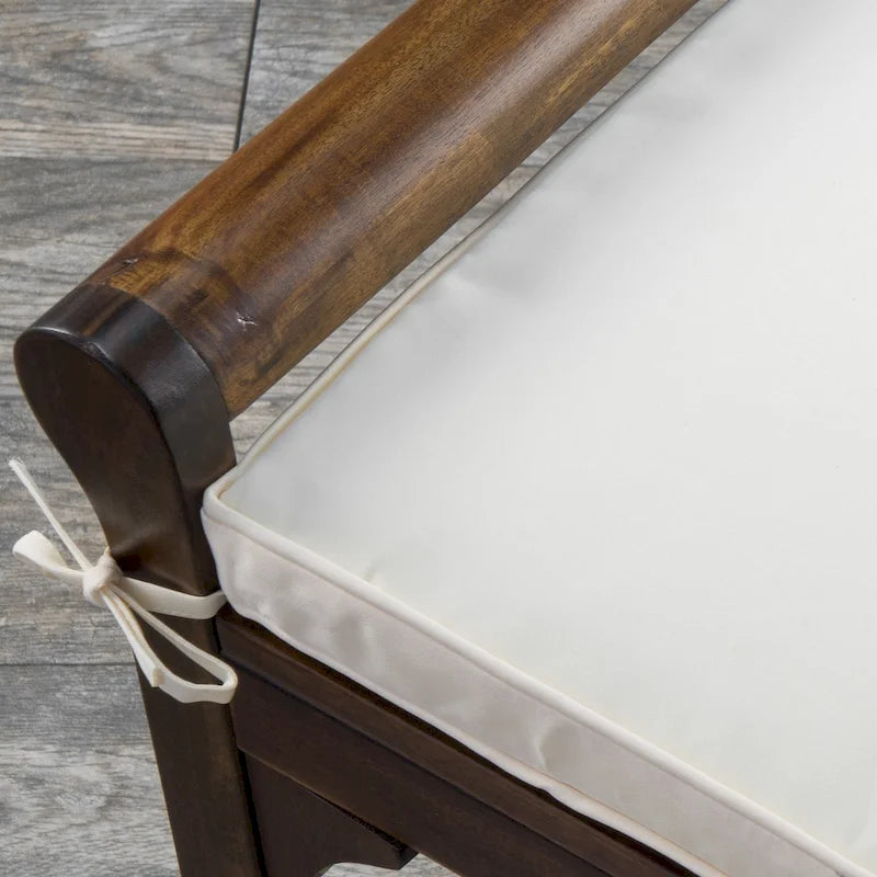 Nelson Rustic Akazienholzbank mit Kissen von Christopher Knight Home