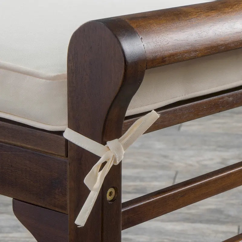 Nelson Rustic Akazienholzbank mit Kissen von Christopher Knight Home