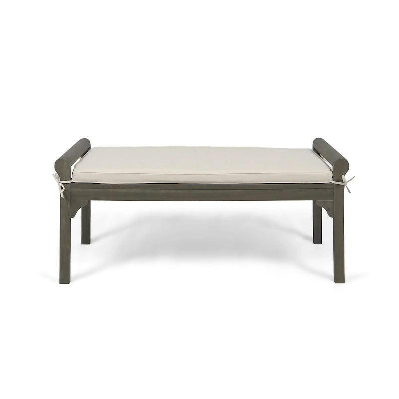 Nelson Rustic Akazienholzbank mit Kissen von Christopher Knight Home