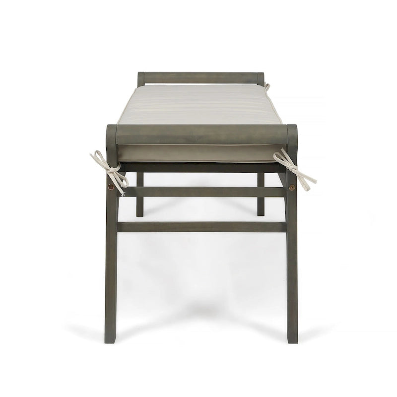Nelson Rustic Akazienholzbank mit Kissen von Christopher Knight Home