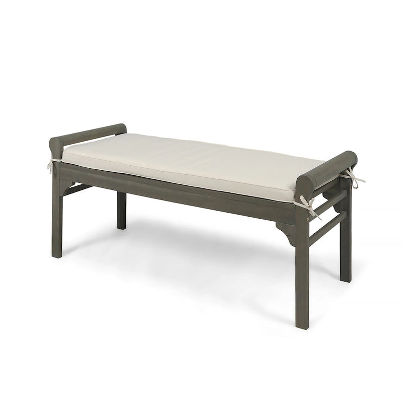 Nelson Rustic Akazienholzbank mit Kissen von Christopher Knight Home