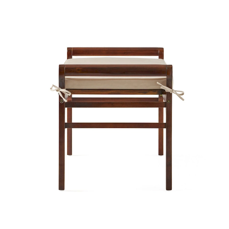 Nelson Rustic Akazienholzbank mit Kissen von Christopher Knight Home