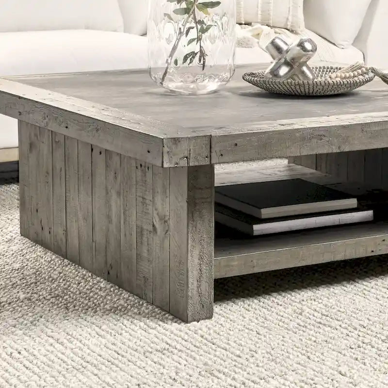 Classic Home Stonebridge Quadratischer Couchtisch – 50B x 50T x 18H