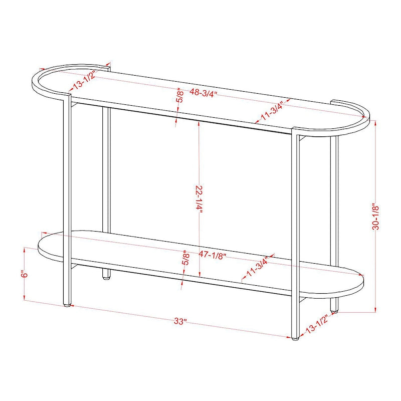 Rowland Urban Hellgrau 124 cm Stahl Konsolentisch mit 1 Ablage von Furniture of America
