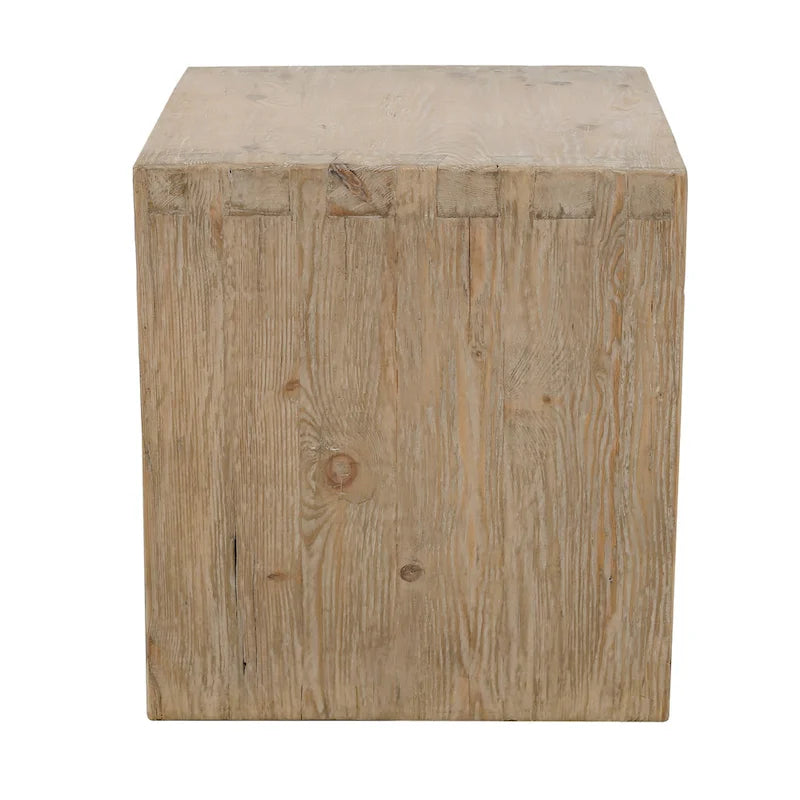 Artissance Capri Wasserfall-Beistelltisch mit Ablage Wettergegerbt Natur 22x22x24H