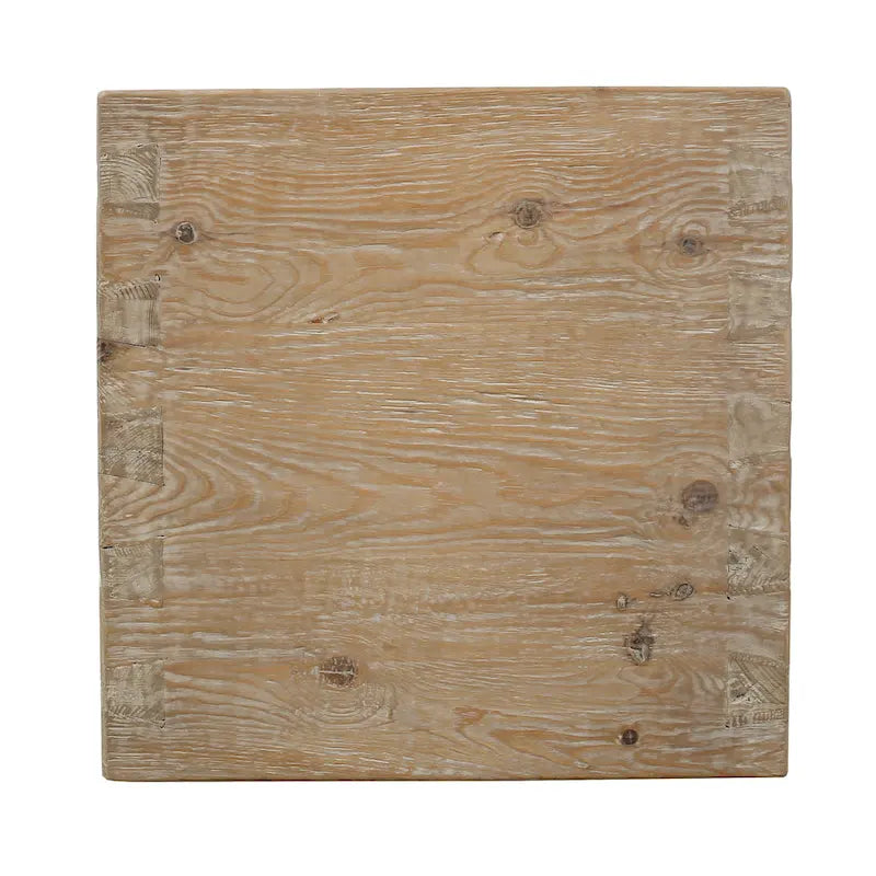 Artissance Capri Wasserfall-Beistelltisch mit Ablage Wettergegerbt Natur 22x22x24H