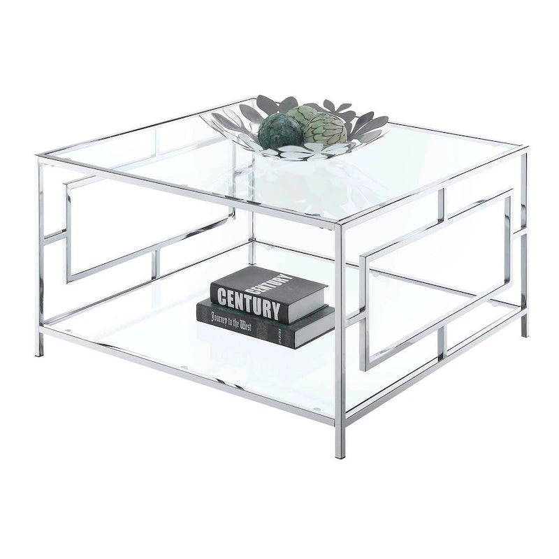 Convenience Concepts Couchtisch Town Square Chrom quadratisch mit Ablage