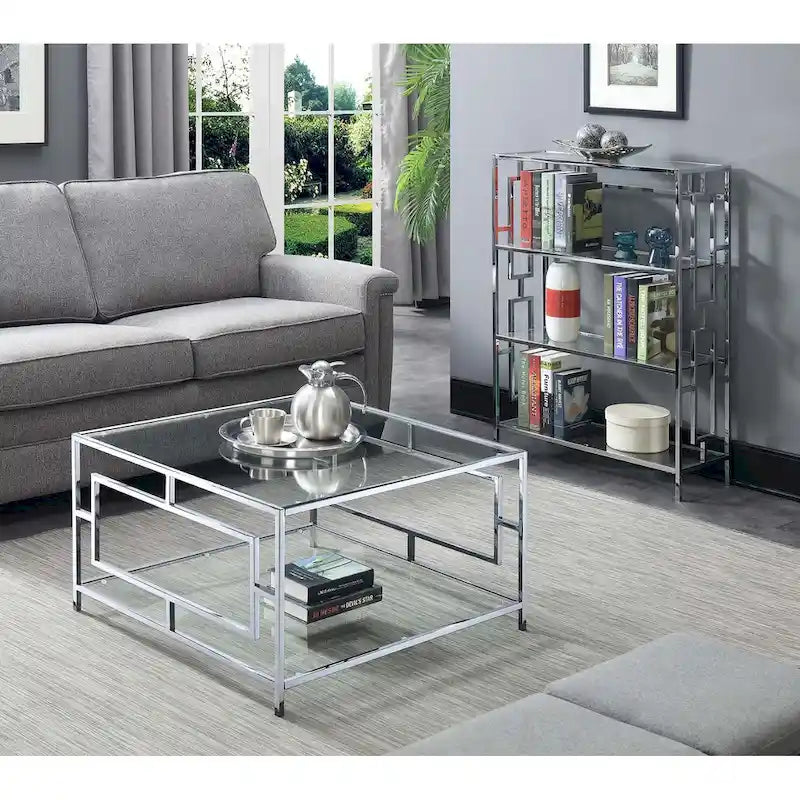 Convenience Concepts Couchtisch Town Square Chrom quadratisch mit Ablage