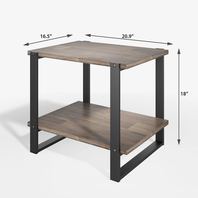 Priage by ZINUS 21 Brauner Massivholz-Beistelltisch