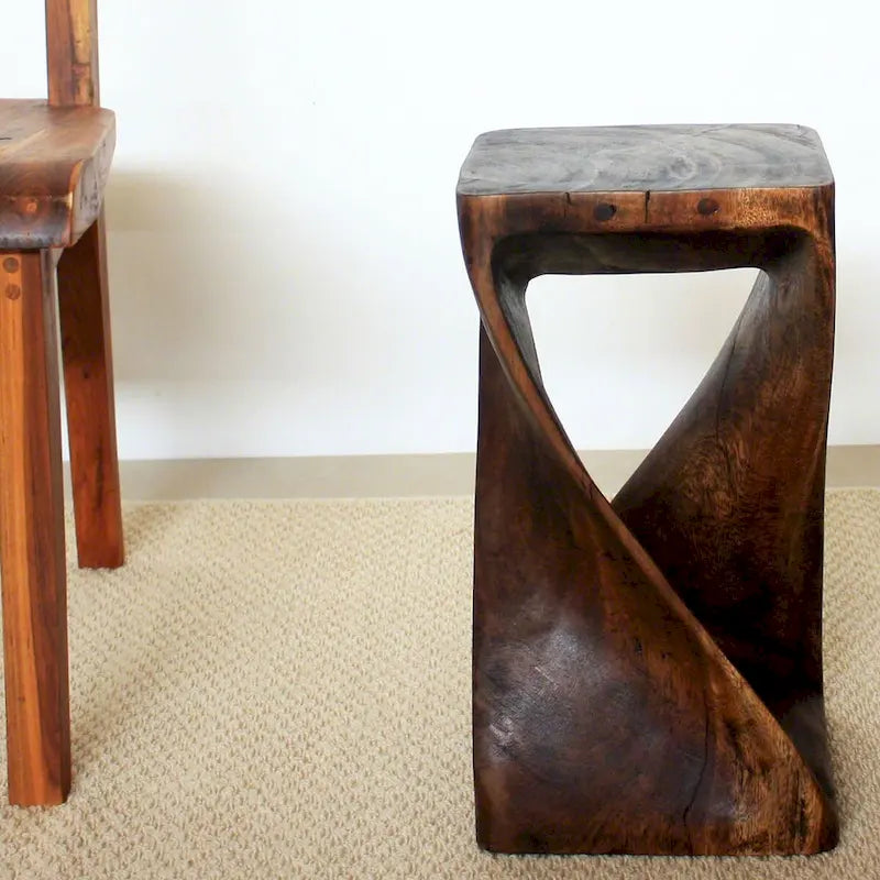 Haussmann Original Holz-Drehhocker 10 X 10 X 18 Zoll Hoch Mokkaöl - 10 x 10 x 18