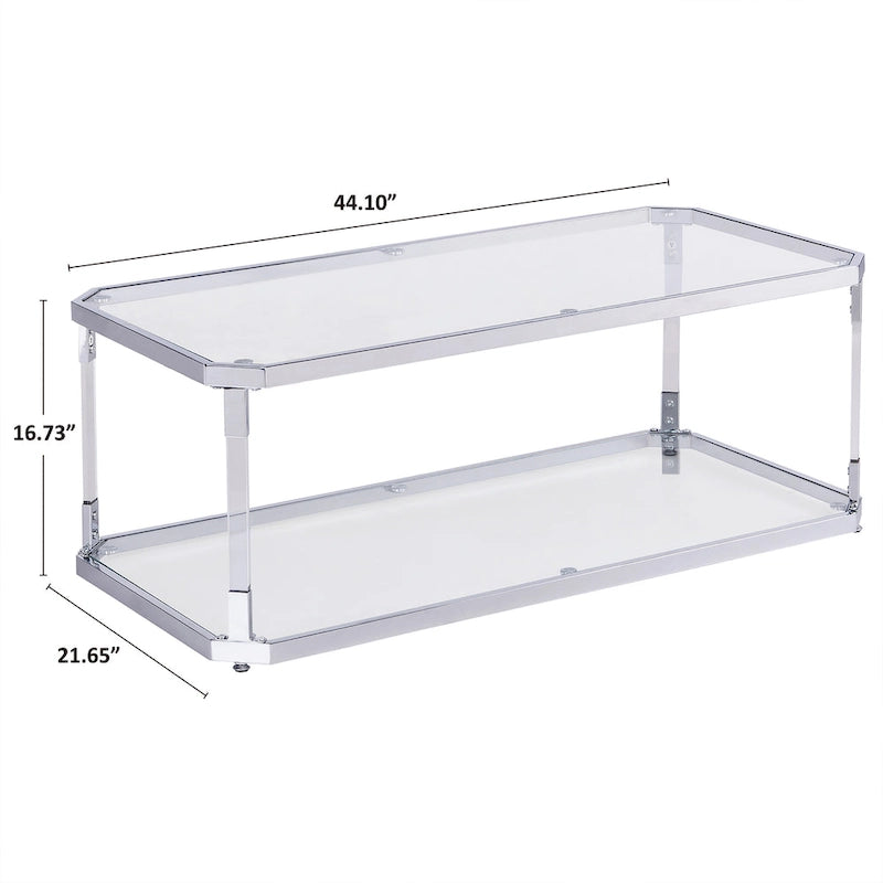 Couchtische aus Chrom, Couchtisch aus Glas mit Ablage