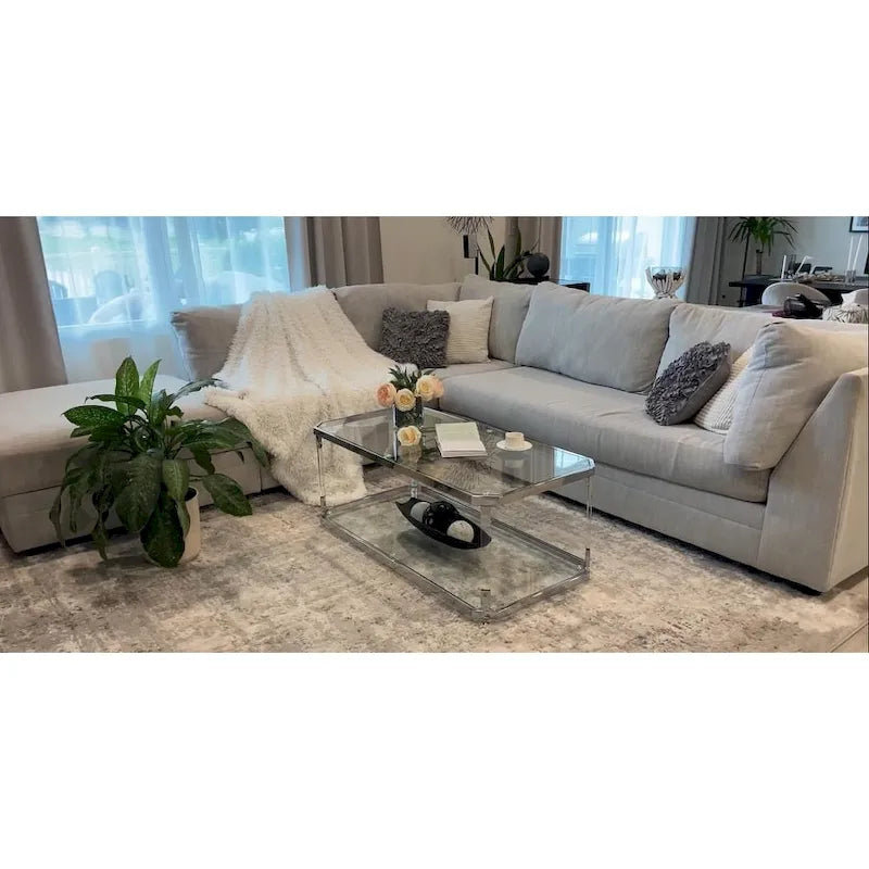 Couchtische aus Chrom, Couchtisch aus Glas mit Ablage