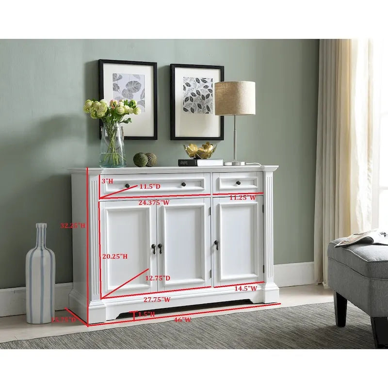 Weißes Sideboard Buffet Anrichte Schrank