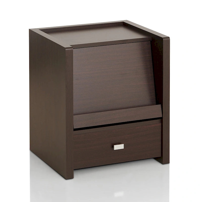 Dine Moderne 1-Regal Beistelltisch aus Walnuss (18 Zoll) von Furniture of America