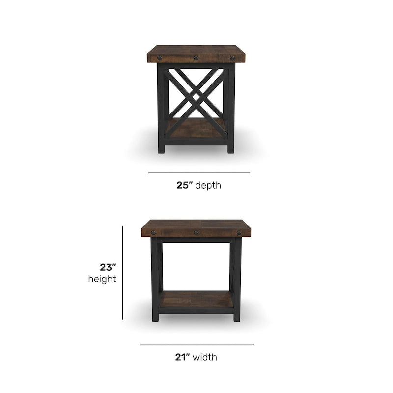 Homestyles Carpenter Beistelltisch aus massivem Akazienholz, Braun
