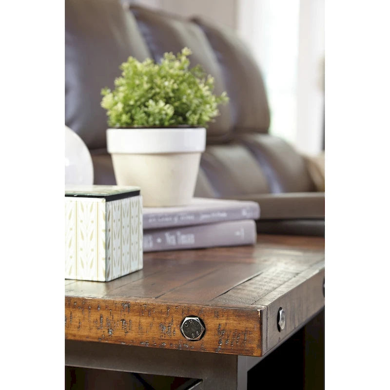 Homestyles Carpenter Beistelltisch aus massivem Akazienholz, Braun