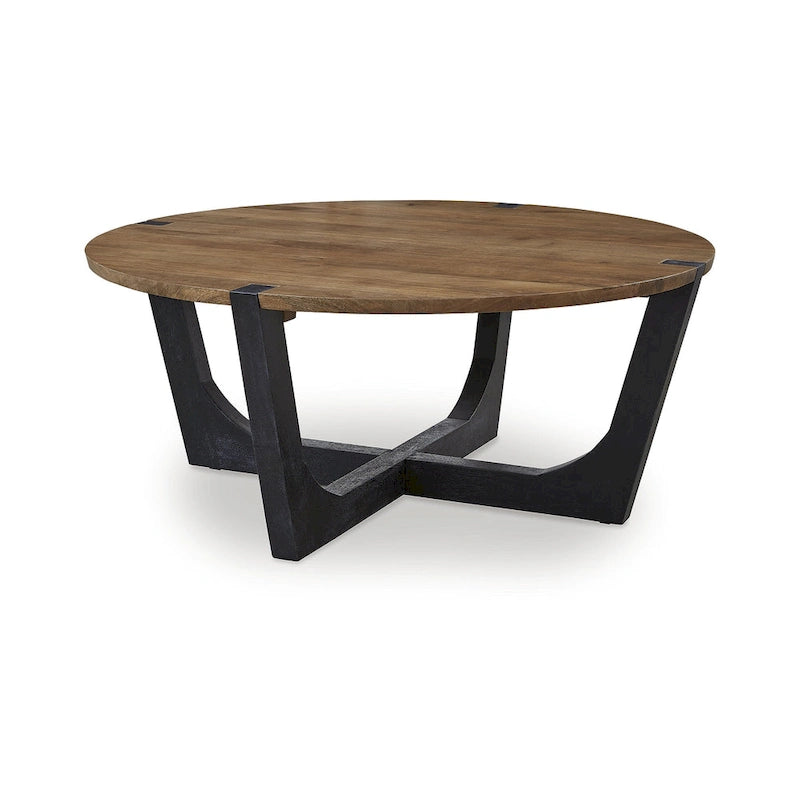 Signature Design by Ashley Hanneforth Couchtisch Braun/Schwarz – 112B x 112T x 48H cm