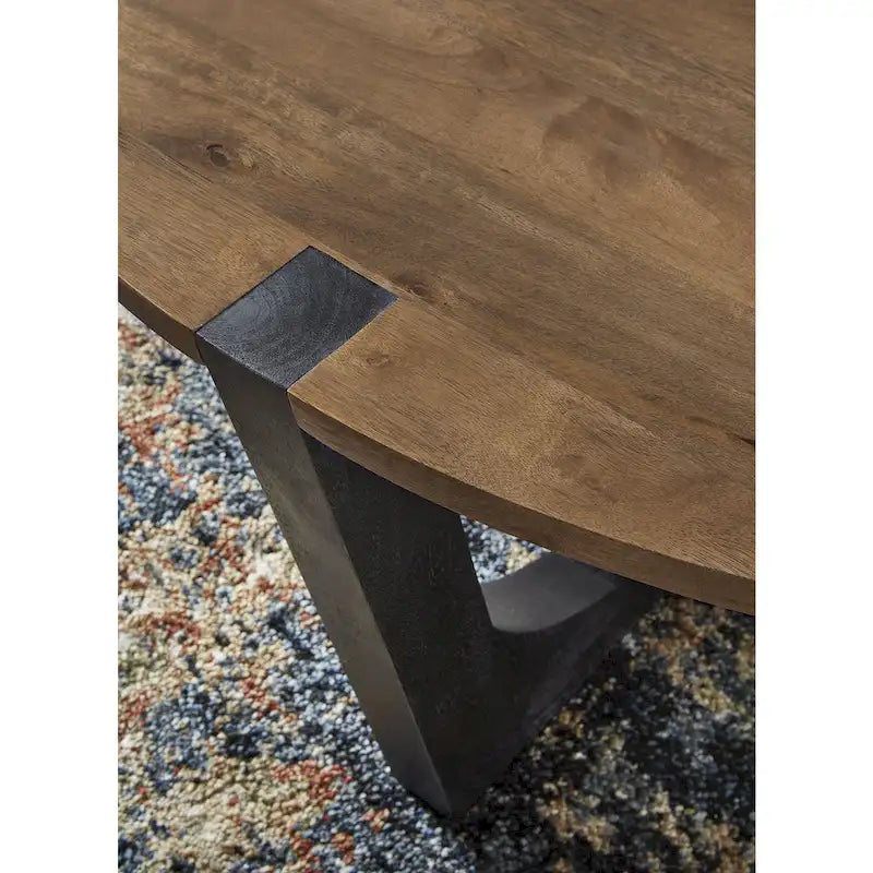 Signature Design by Ashley Hanneforth Couchtisch Braun/Schwarz – 112B x 112T x 48H cm