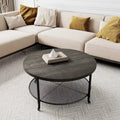 Runder Industrial-Couchtisch mit Rollen