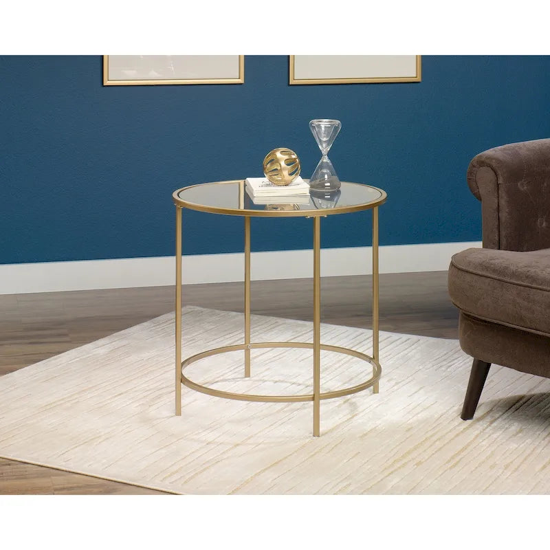 Int Lux Beistelltisch Rund Satiniertes Gold