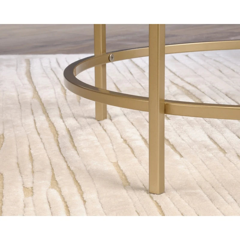 Int Lux Beistelltisch Rund Satiniertes Gold