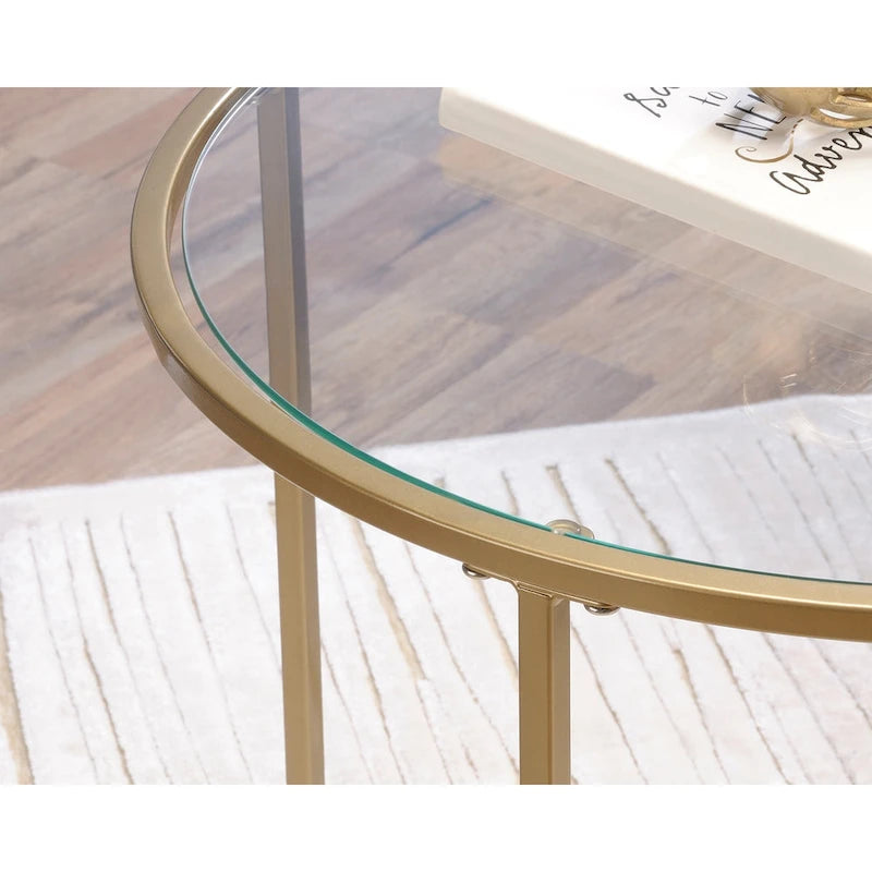 Int Lux Beistelltisch Rund Satiniertes Gold