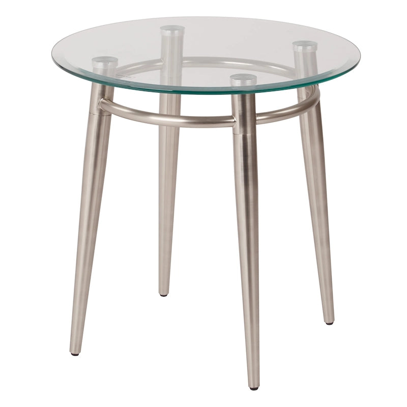 Mid Century Brooklyn runder Glas-Beistelltisch