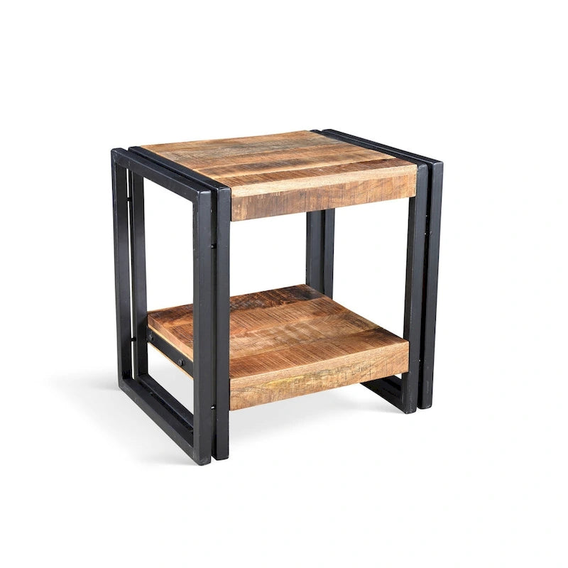 Handmade Reclaimed Wood End Table (India) - 24 x 16 x 20