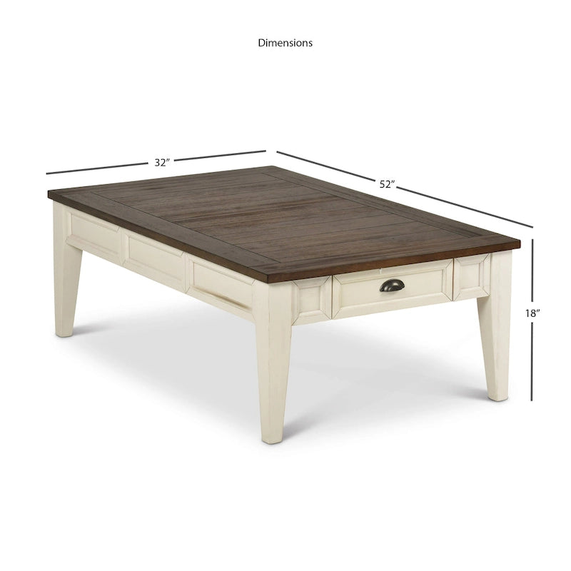 Steve Silver Cottonville Zwei-Farben-Couchtisch mit Stauraum