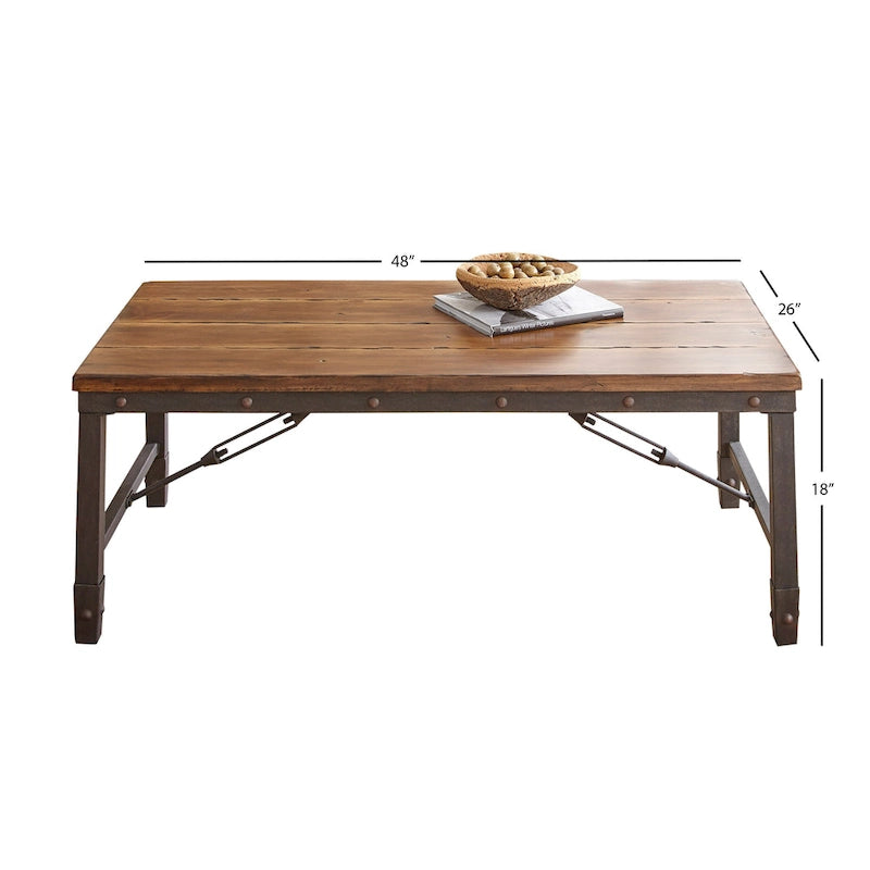Steve Silver Gatling Couchtisch im Industrial-Design, natur