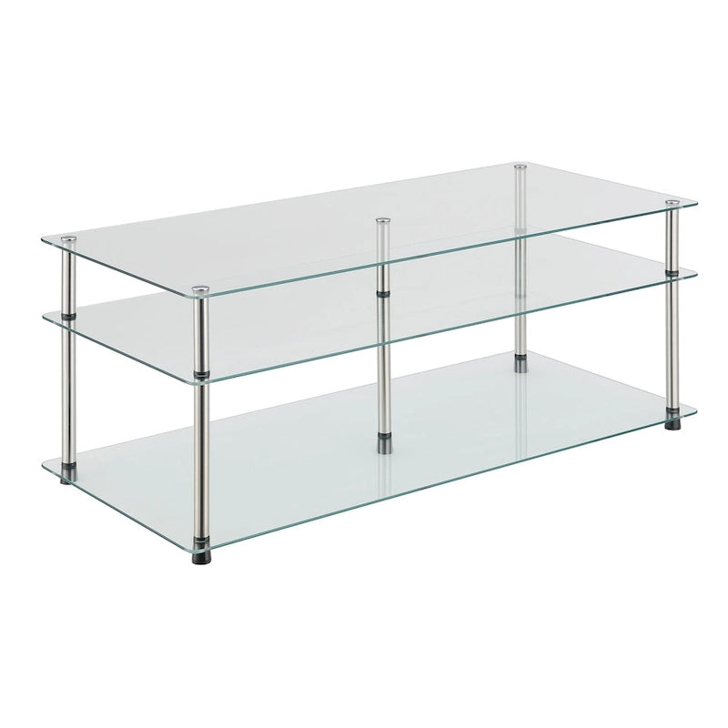 Convenience Concepts Designs2Go Classic Glas-Couchtisch mit 3 Ebenen