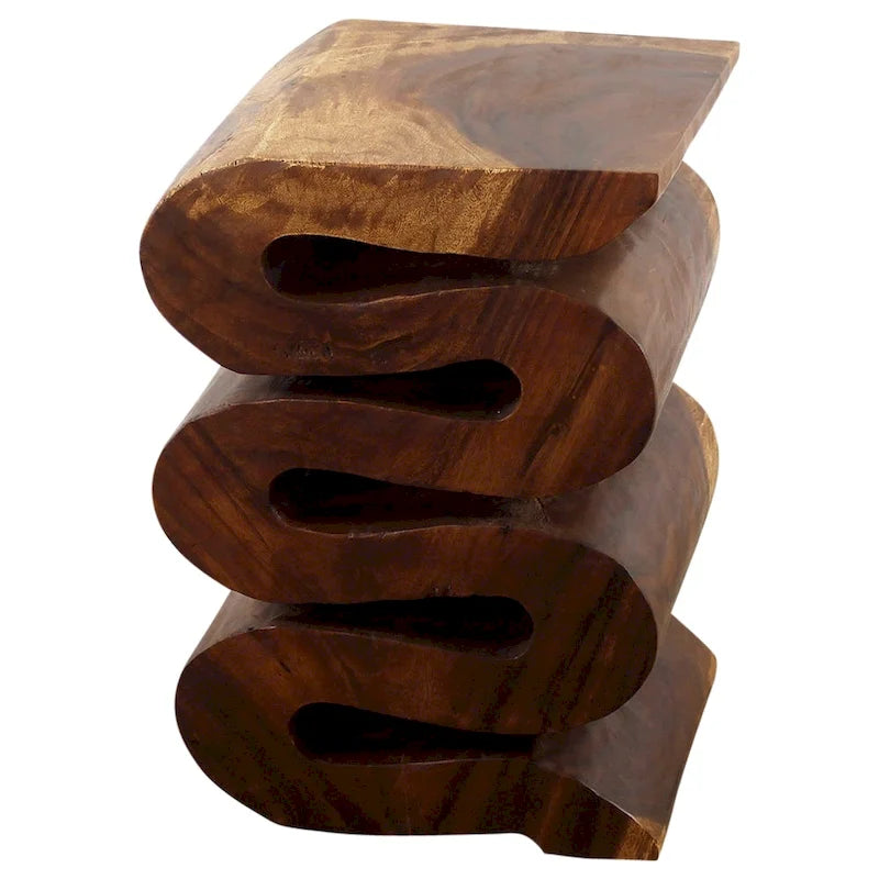 Haussmann Wood Wave Verve Akzent Beistelltisch Schlange 12x14x20 Zoll H Walnussöl - 12 x 14 x 20
