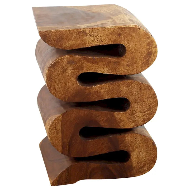 Haussmann Wood Wave Verve Akzent Beistelltisch Schlange 12x14x20 Zoll H Walnussöl - 12 x 14 x 20