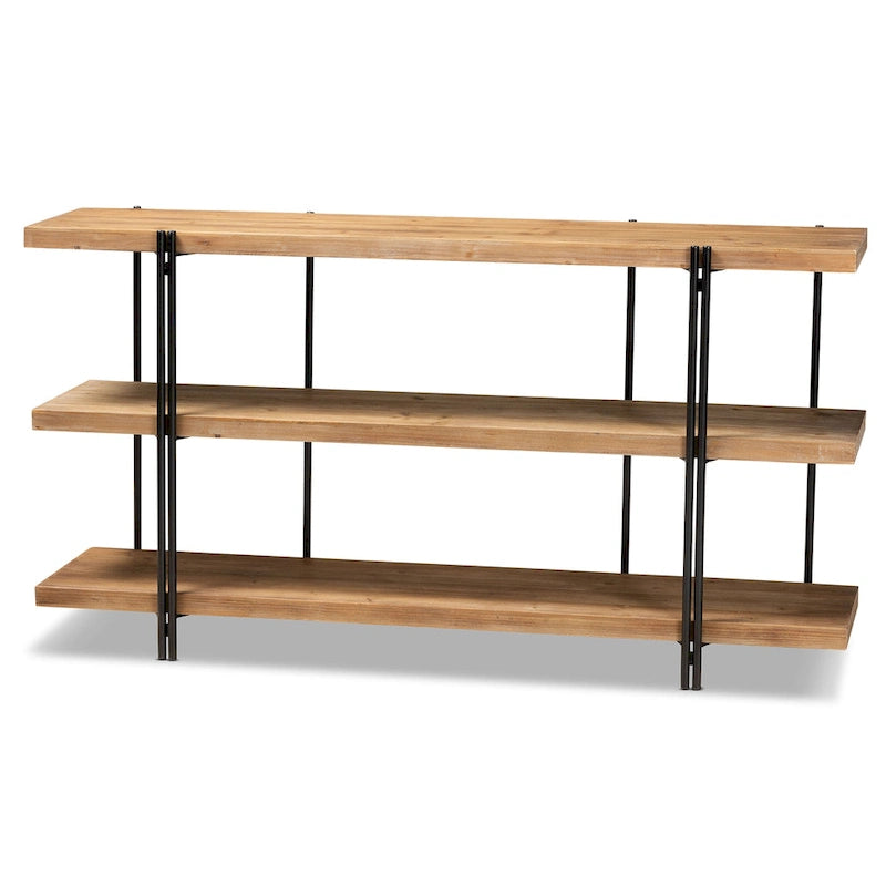 Tarah Brown Konsolentisch aus Holz und schwarzem Metall