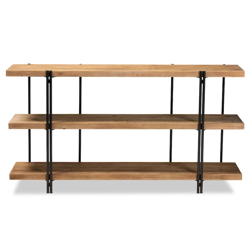 Tarah Brown Konsolentisch aus Holz und schwarzem Metall