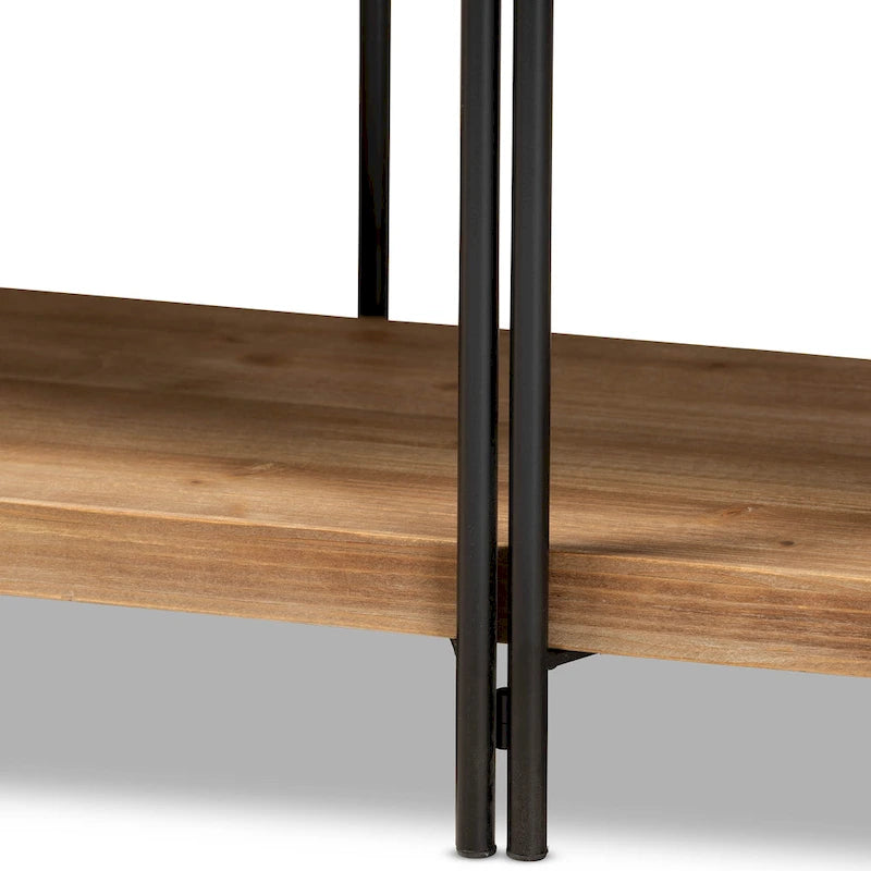 Tarah Brown Konsolentisch aus Holz und schwarzem Metall