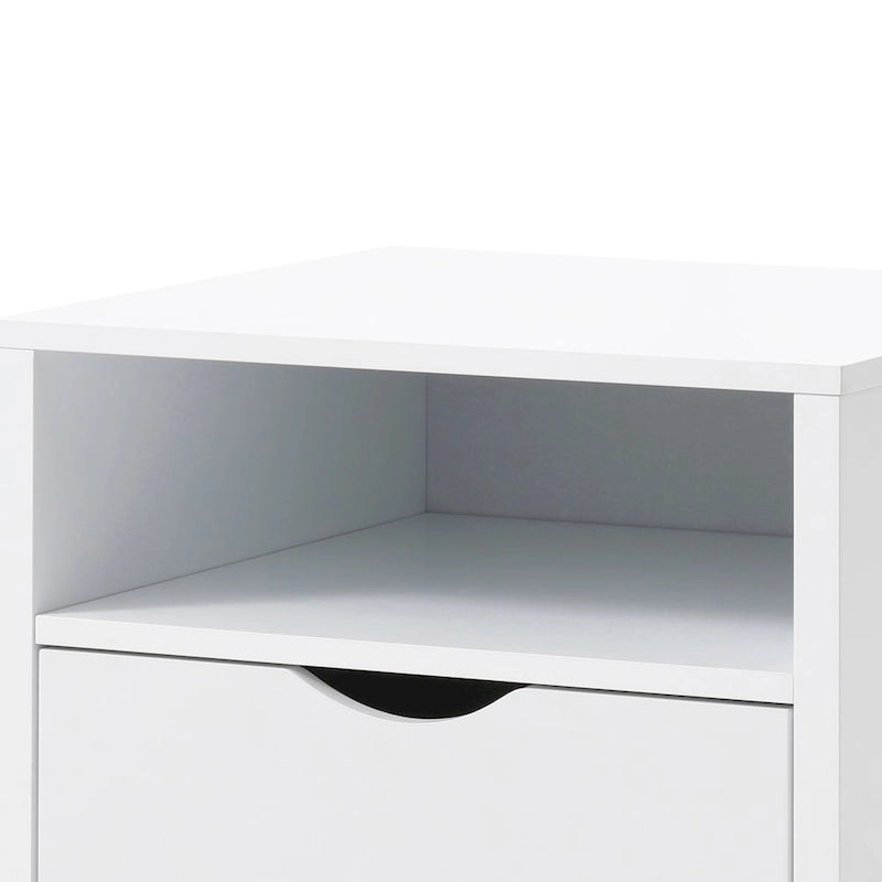 Mid-Century Modern Jeff Nachttisch Beistelltisch Weißes Holz